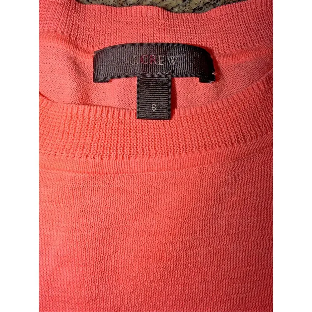 J.Crew Coral Pink Crewneck Sweater Small Knit Pullover